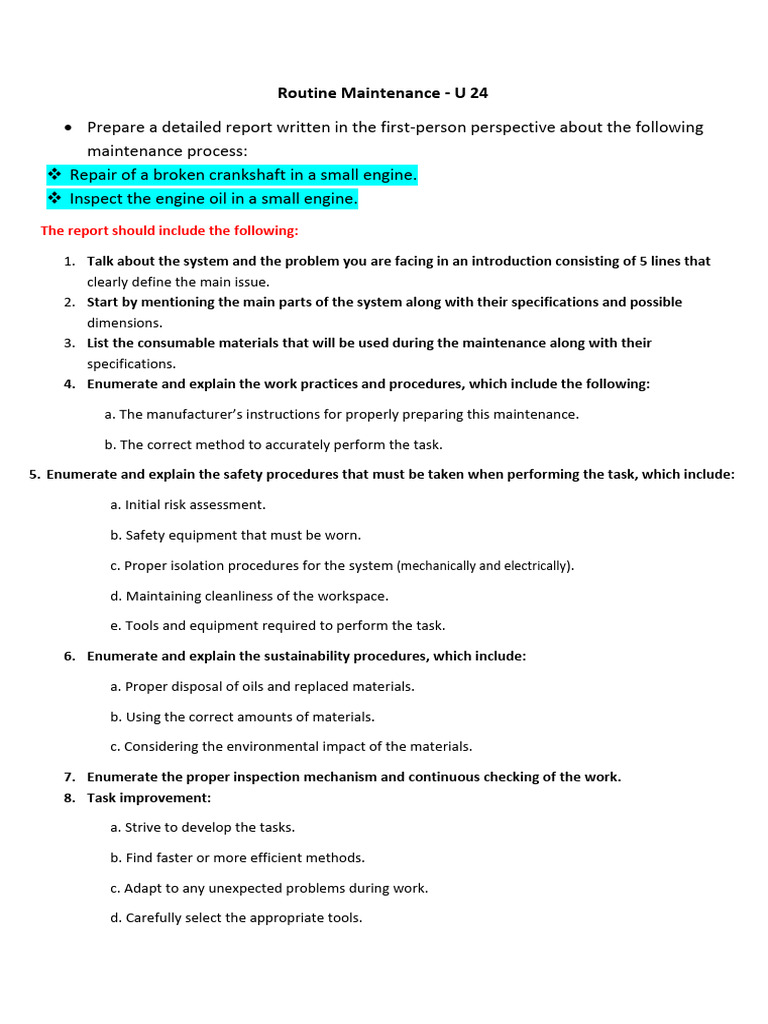 Analyse of 3rd Assignment Routine Maintenance | PDF