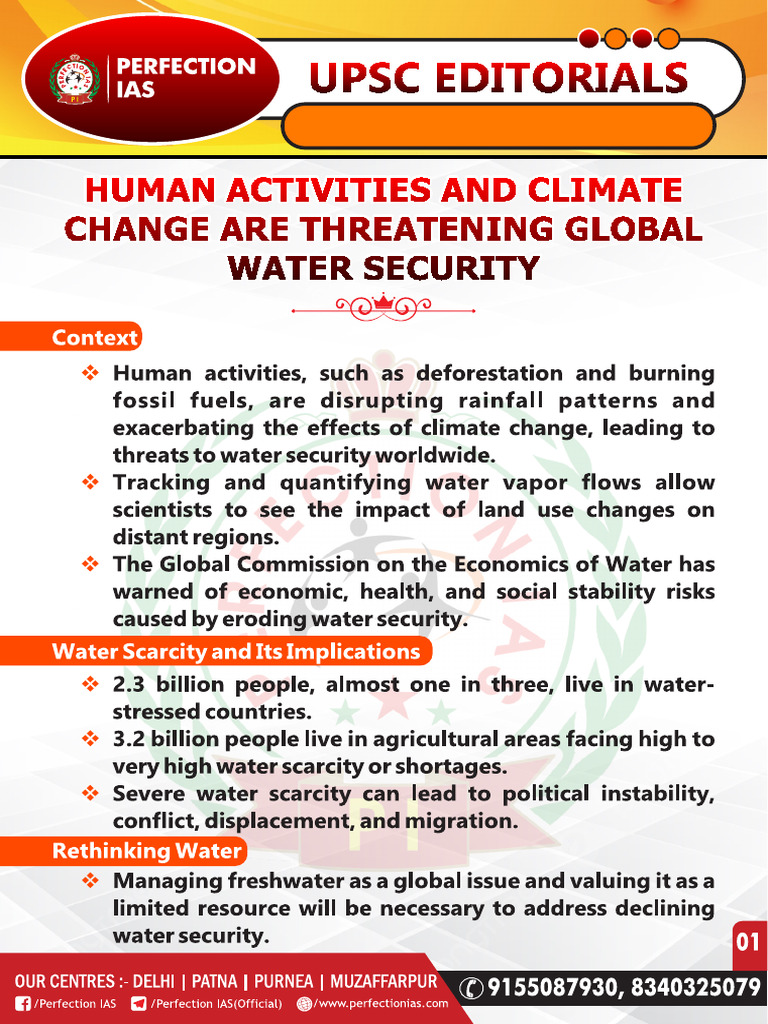 Human Activities and Climate Change Are Threatening Global Water | PDF