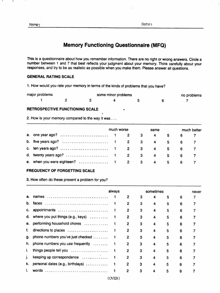 MFQform | PDF