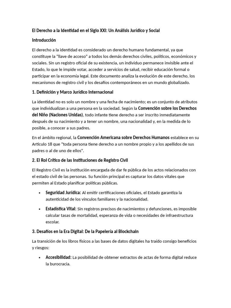 El Derecho A La Identidad en El Siglo XXI | PDF | La seguridad ...