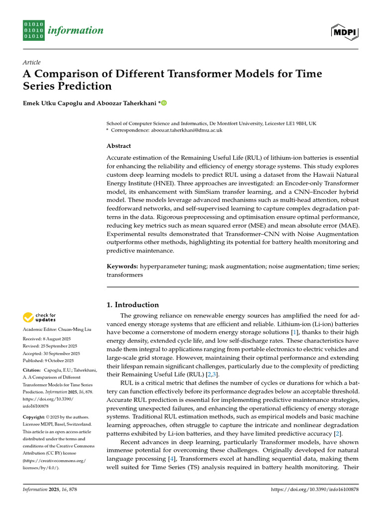 Information 16 00878 v2 | PDF | Mean Squared Error | Deep Learning