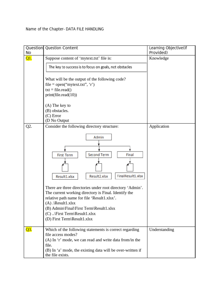 CHAPTER 3file Handling | PDF | Computer File | Comma Separated Values