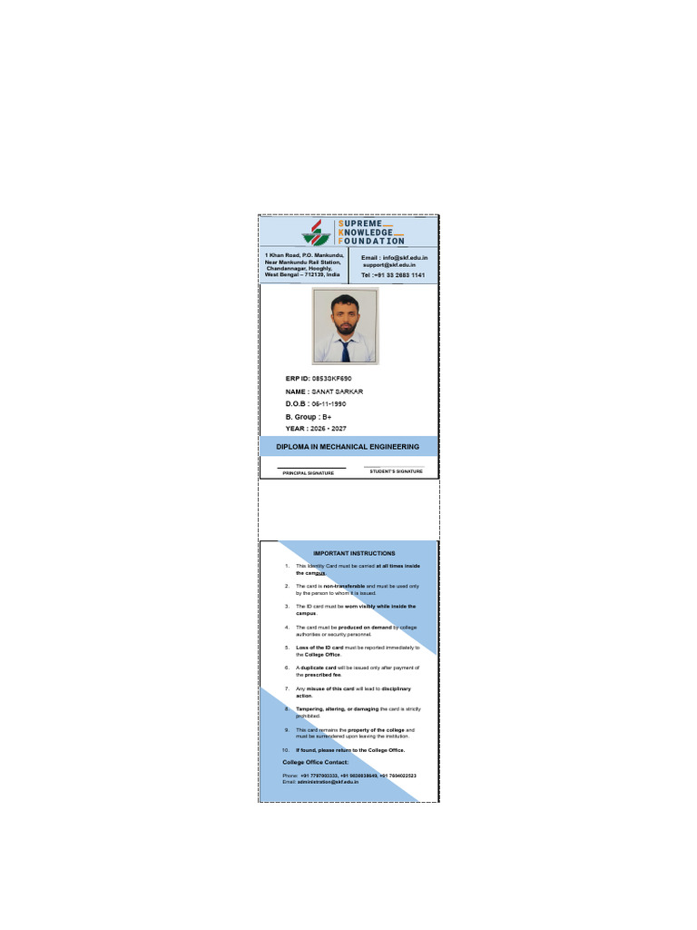 College Id Card | PDF