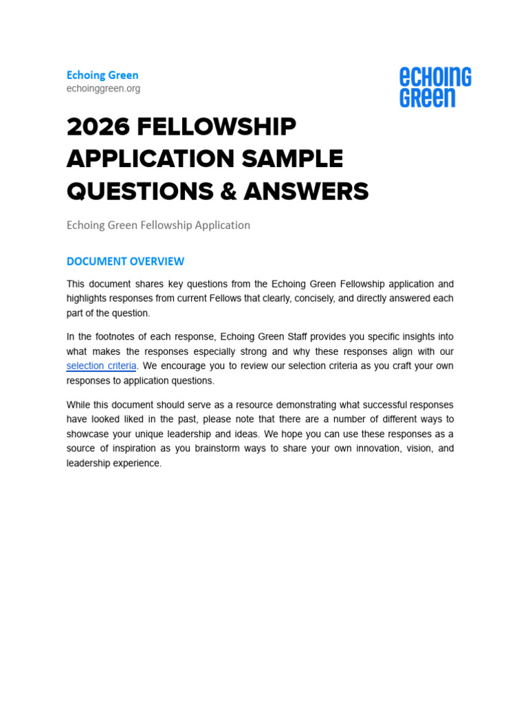 FY26 Fellowship Application Sample QA | PDF | Health System | Innovation