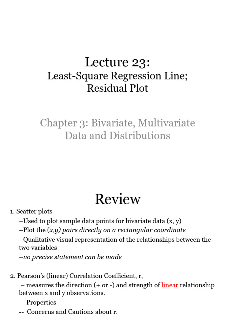 Least Square Regression Line | PDF | Errors And Residuals | Linear ...
