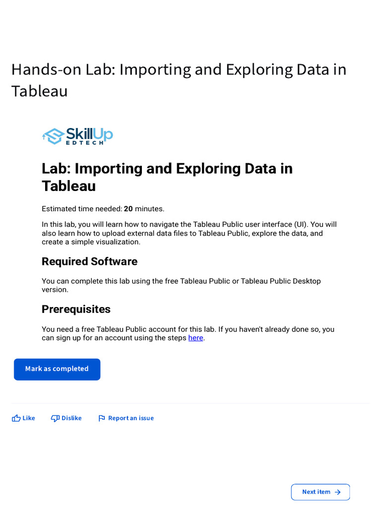 Tableau Importing and Exporting Data Lan | PDF