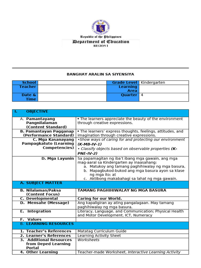 Lesson Plan-Q4 Week 5 Day 3 | PDF