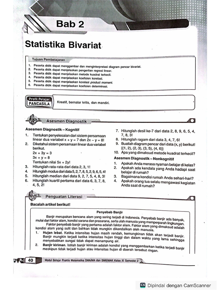Materi Statistika Bivariat Kelas XI Sem 2 | PDF