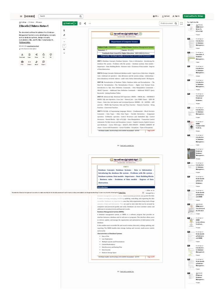 WWW Scribd Com Document 989989302 23bce5c2 Rdbms Notes 1 | PDF ...