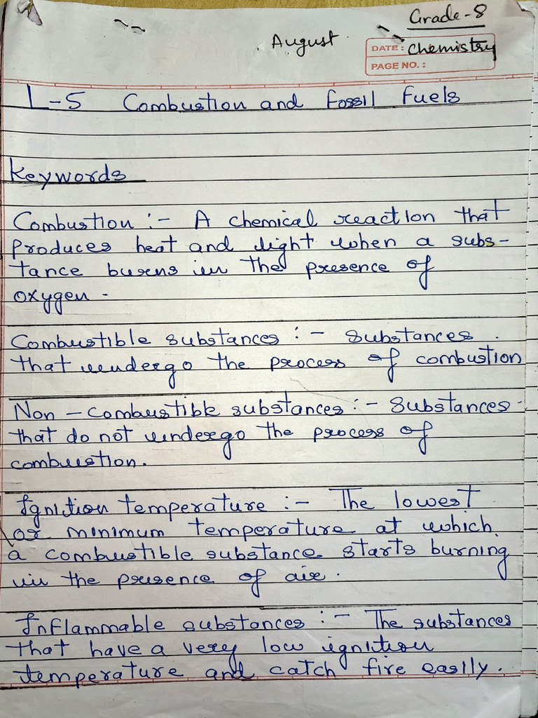 NB - Chemistry - Combustion and Fossil Fuel | PDF