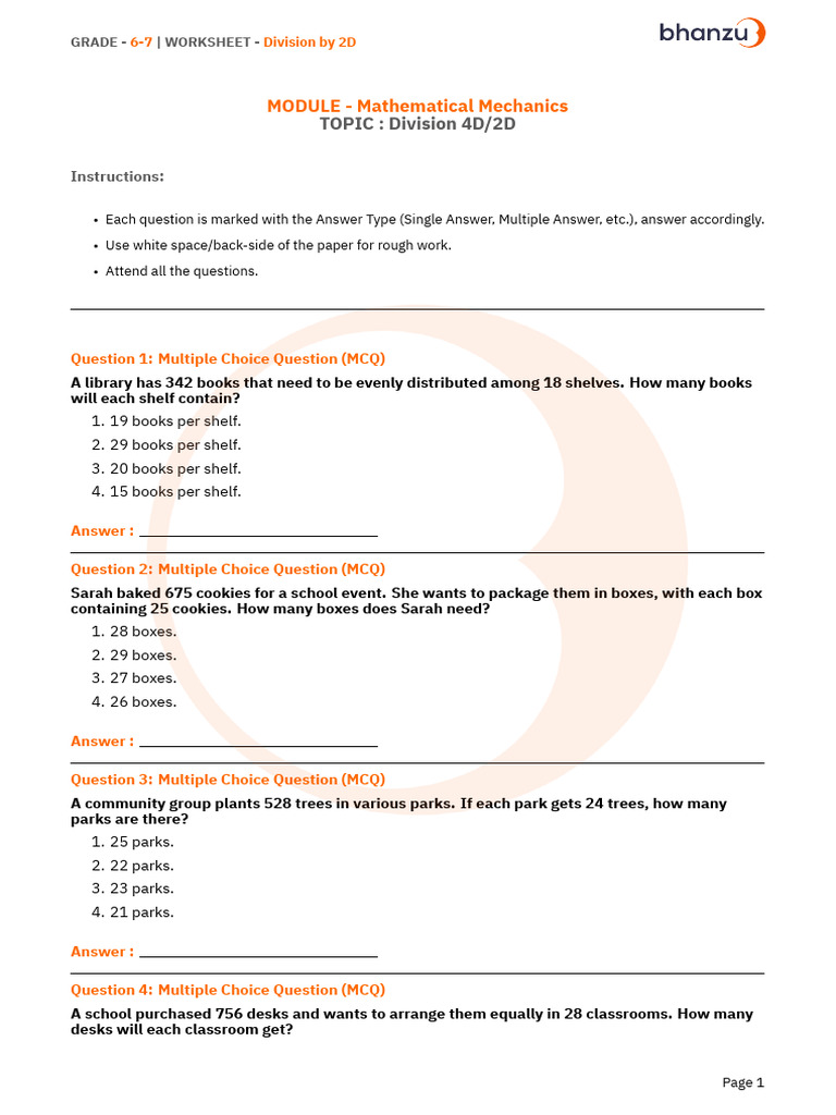 Prefix 8c9aadc31719218040469 - Name W Division by 2D | PDF | Classroom ...
