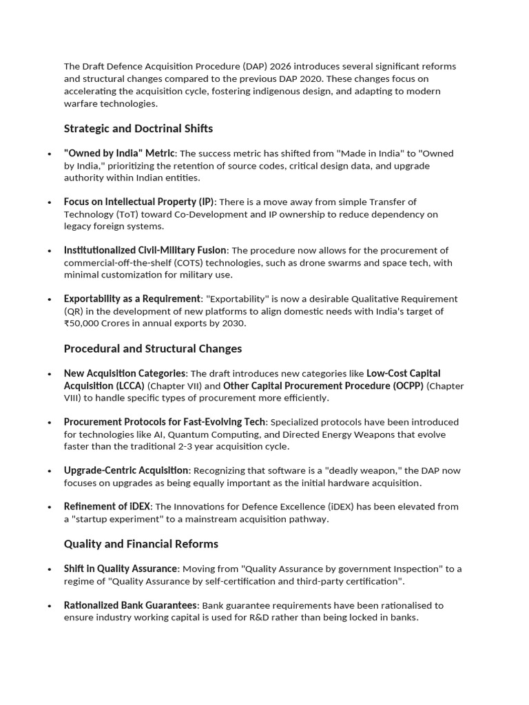 The Draft Defence Acquisition Procedure | PDF