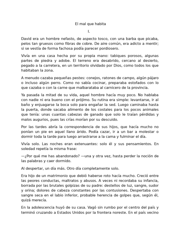 El Mal Que Habita | PDF | David