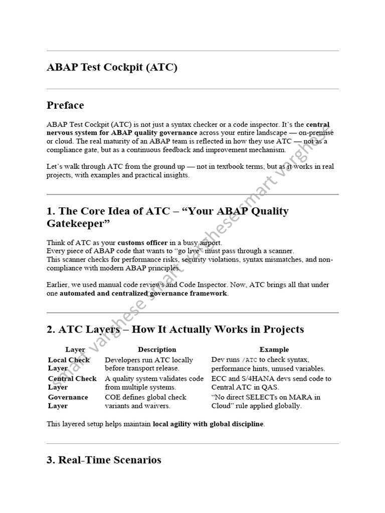ABAP Test Cockpit - ATC | PDF | Computer Programming | Software Engineering