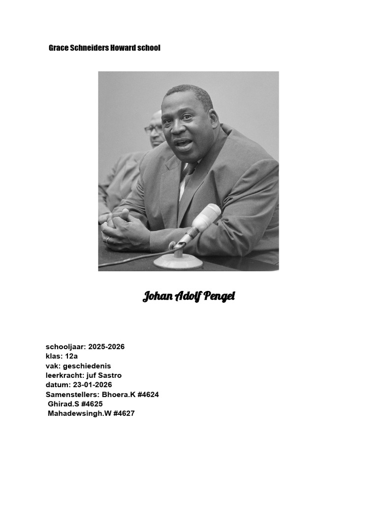 Johan Adolf Pengel Mondeling | PDF