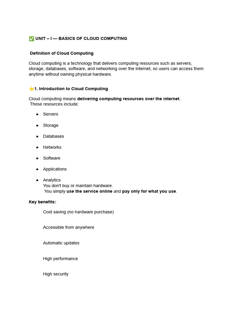 Cloud Computing Notes (New) | PDF | Apache Hadoop | Cloud Computing