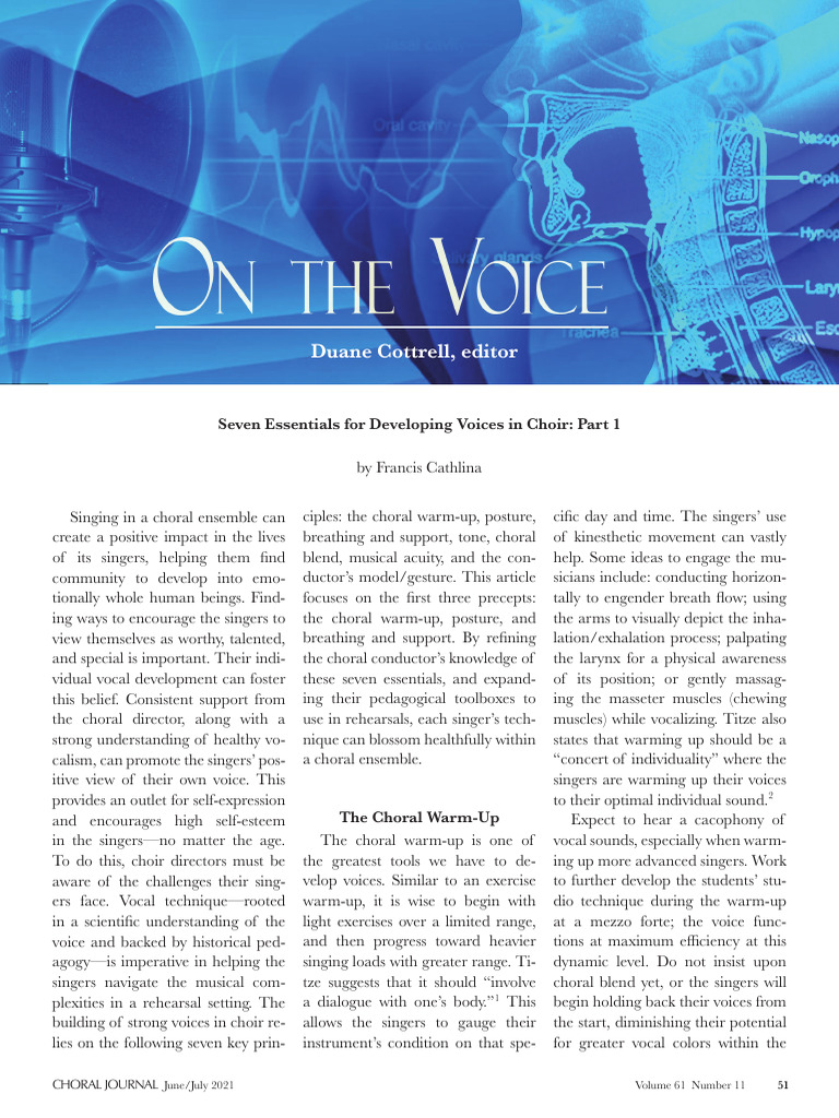 2021.6 - 7 Essentials - Part 1 Article | PDF | Singing | Vocal Pedagogy