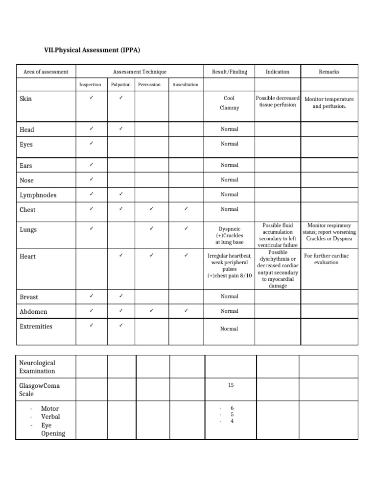 VII. Physical Assessment (IPPA) | PDF | Internal Medicine | Cardiology