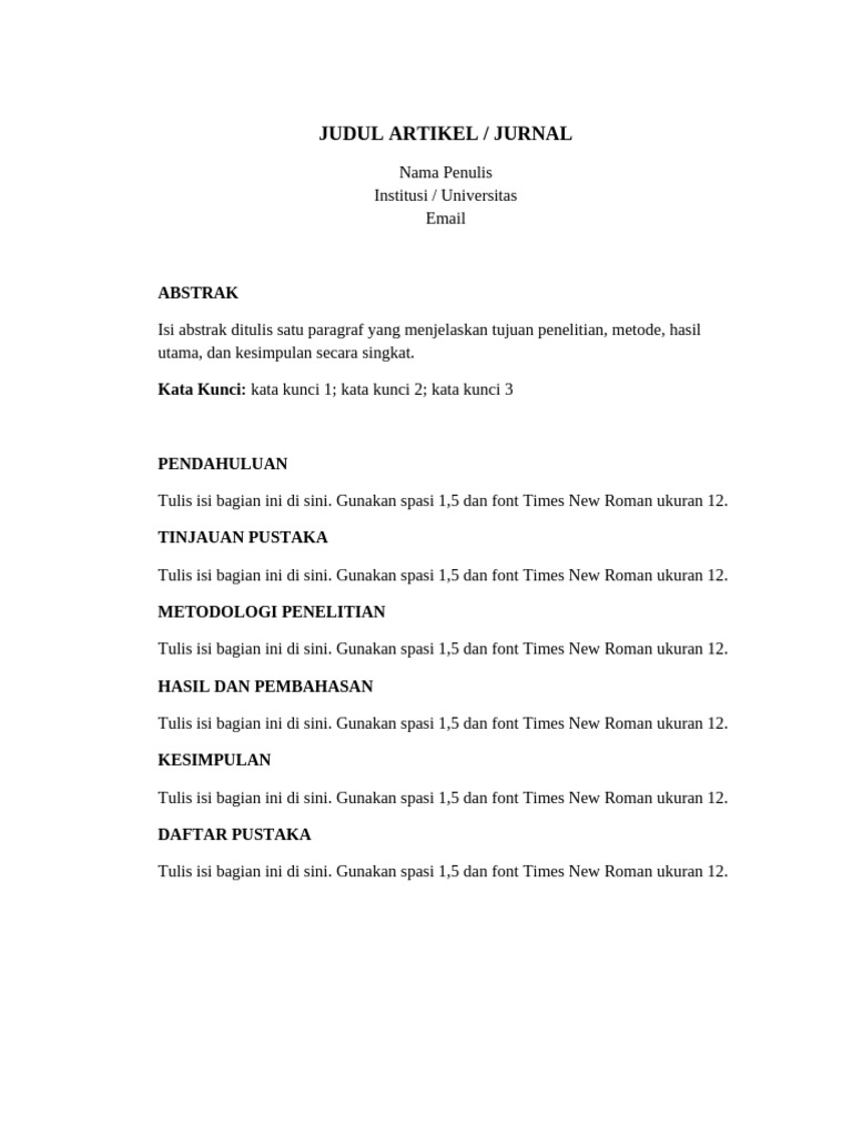Template Jurnal Sederhana | PDF