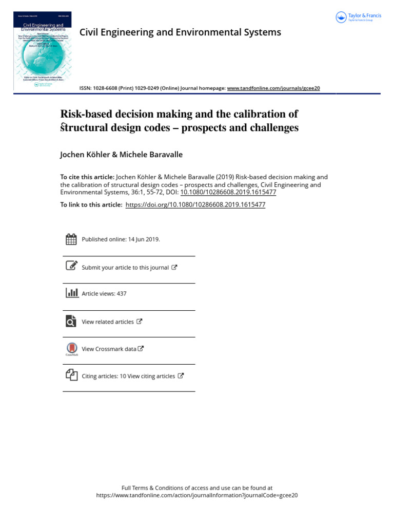 Risk-Based Decision Making and The Calibration of Structural Design ...