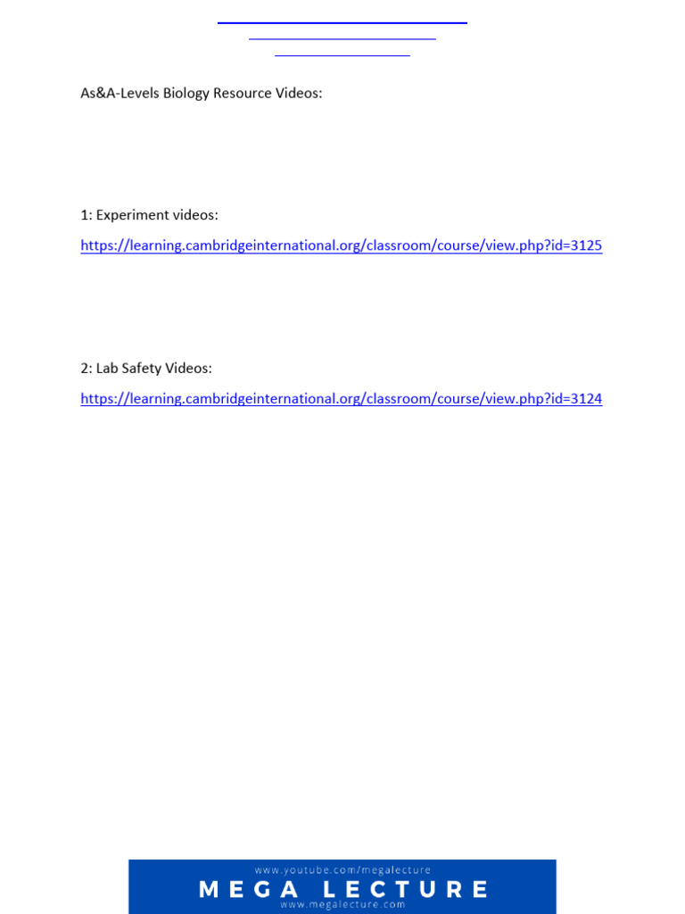 A Levels Biology Videos | PDF