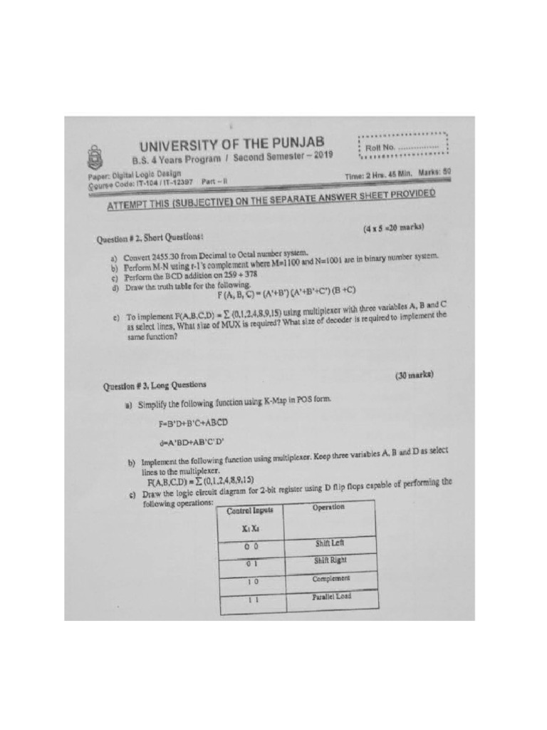 Dld Past Paper | PDF