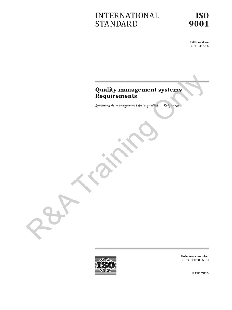 Iso 9001 2015 | PDF | Quality Management | International Organization ...