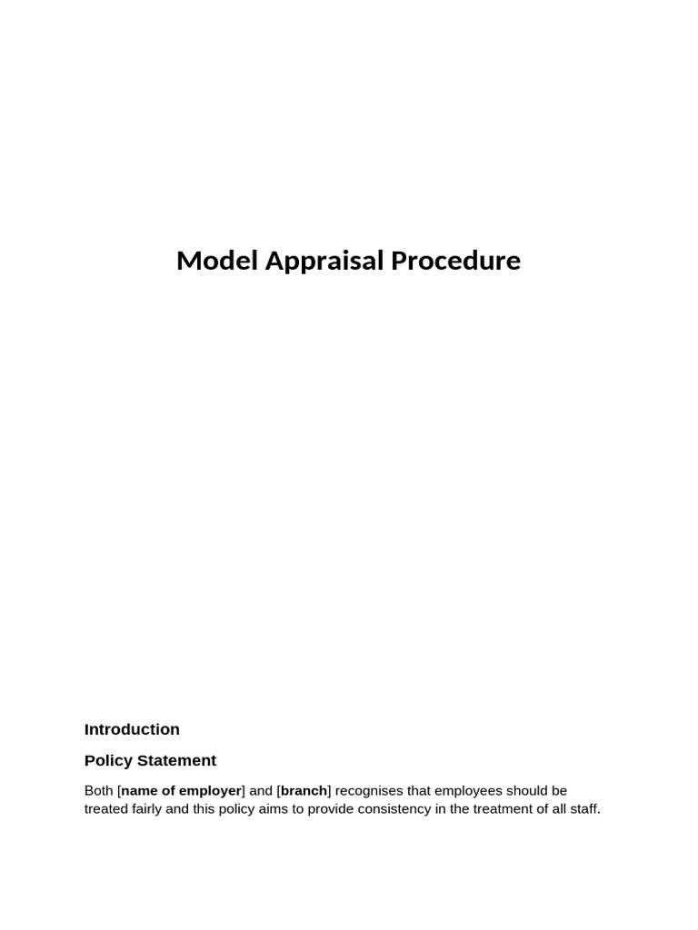 Model Appraisal Procedure | PDF | Performance Appraisal | Policy