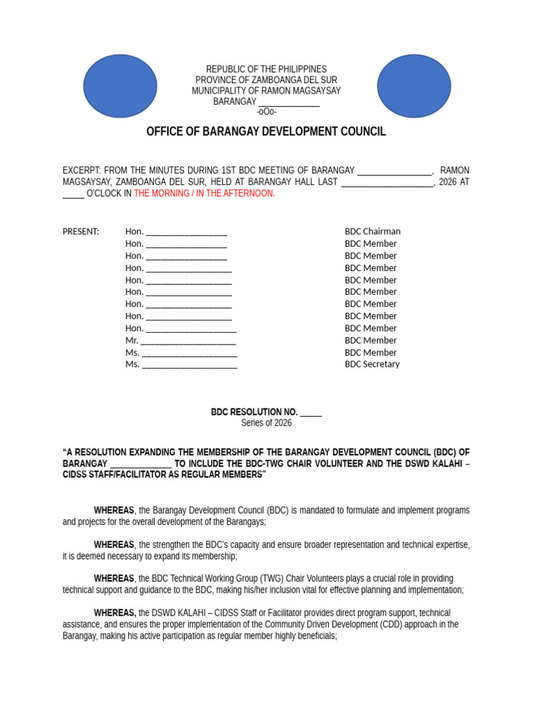 Draft BDC Resolution For BDC Expansion | PDF | Government