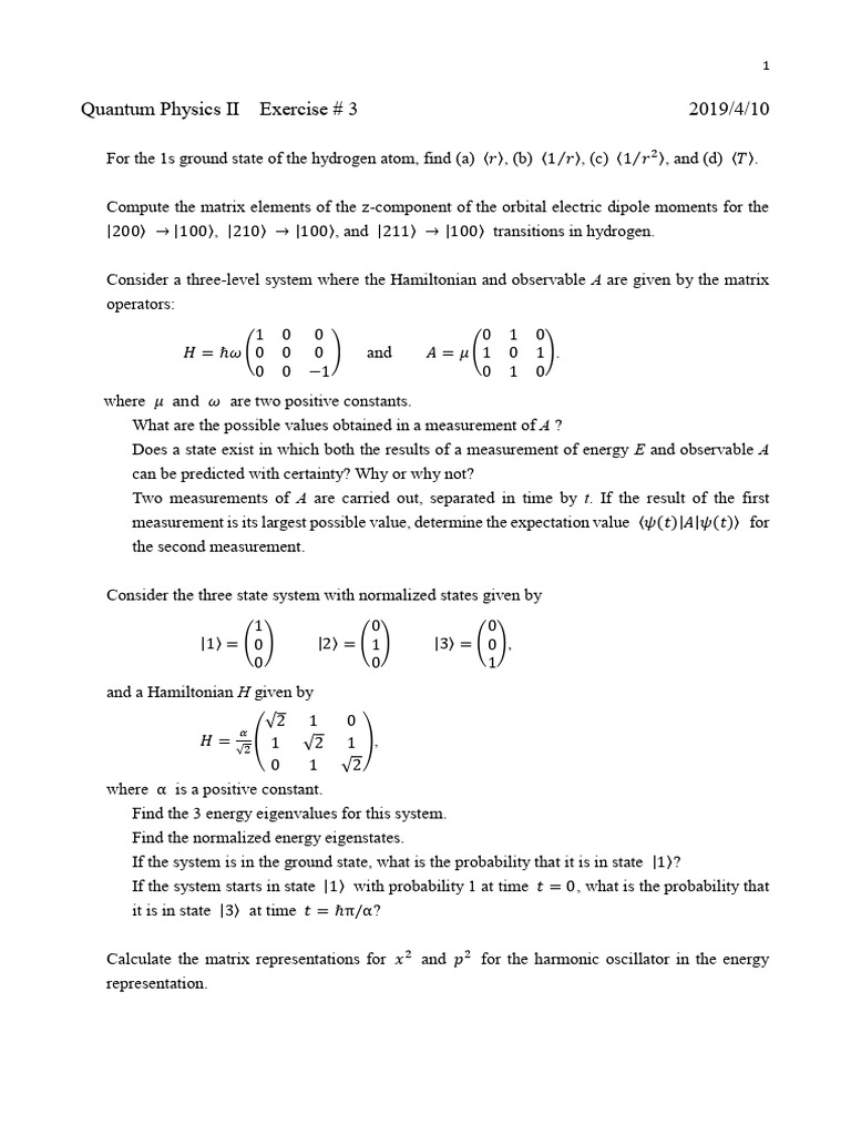 QP2 HW 3 Sol | PDF