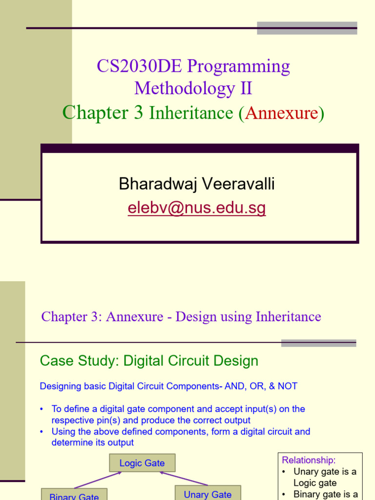 Chapter+3+Inheritance+ (Annexure) Publish2 | PDF | Logic Gate | Digital ...