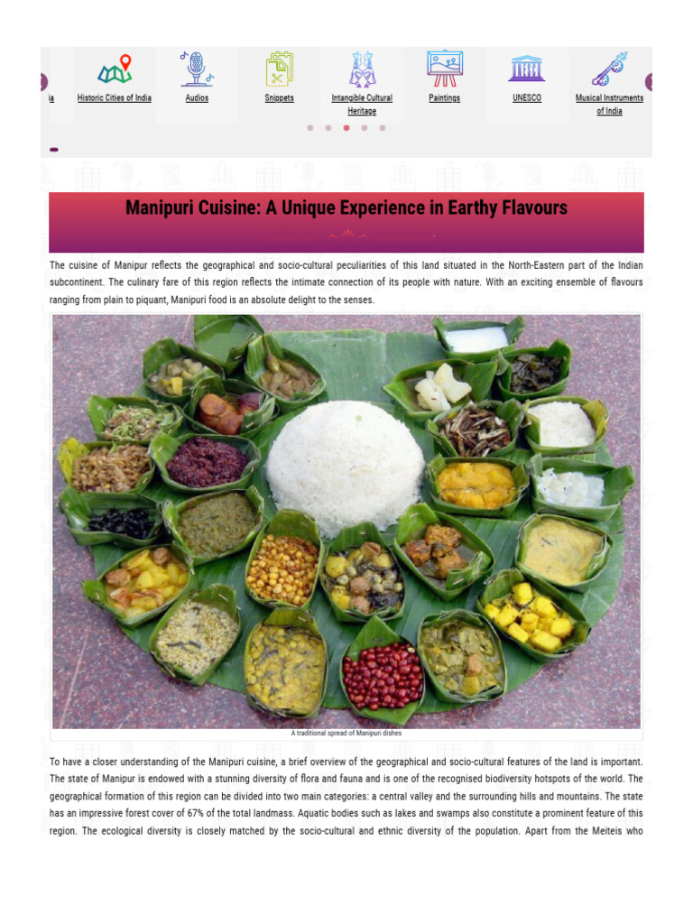 Manipuri Cuisine - A Unique Experience in Earthy Flavours - INDIAN ...