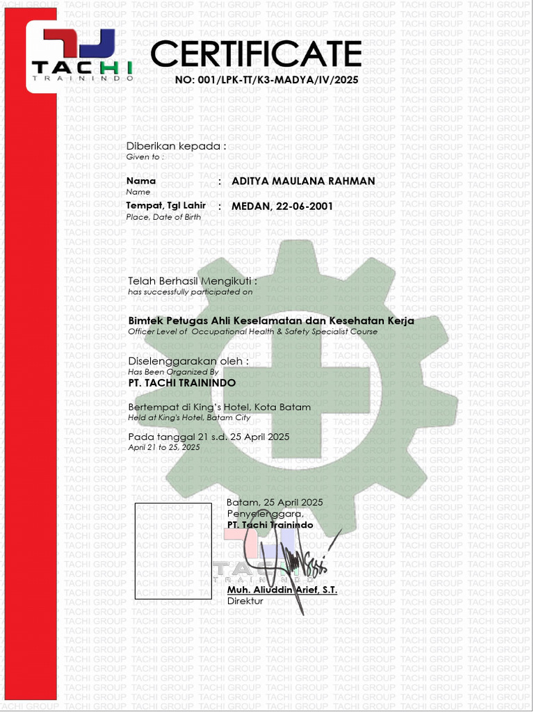 Aditya Maulana Rahman - Certy Template | PDF