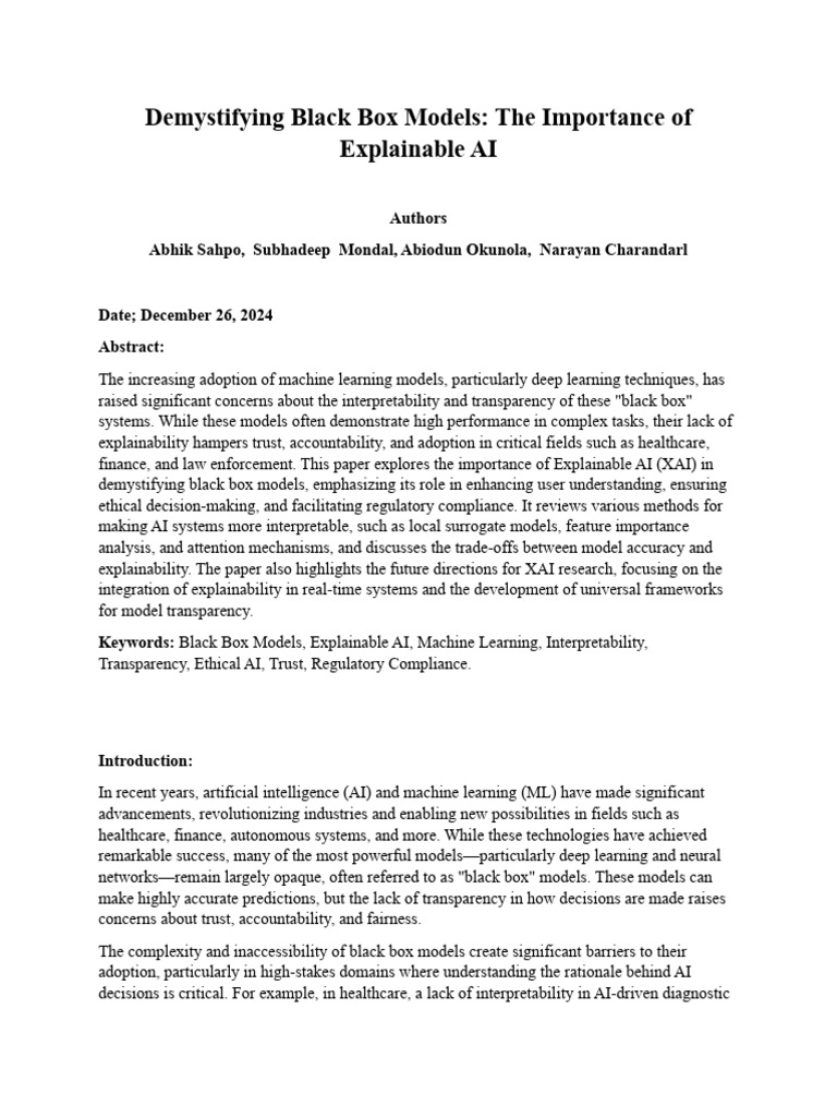 De Mystifying Black Box Models | PDF | Artificial Intelligence ...