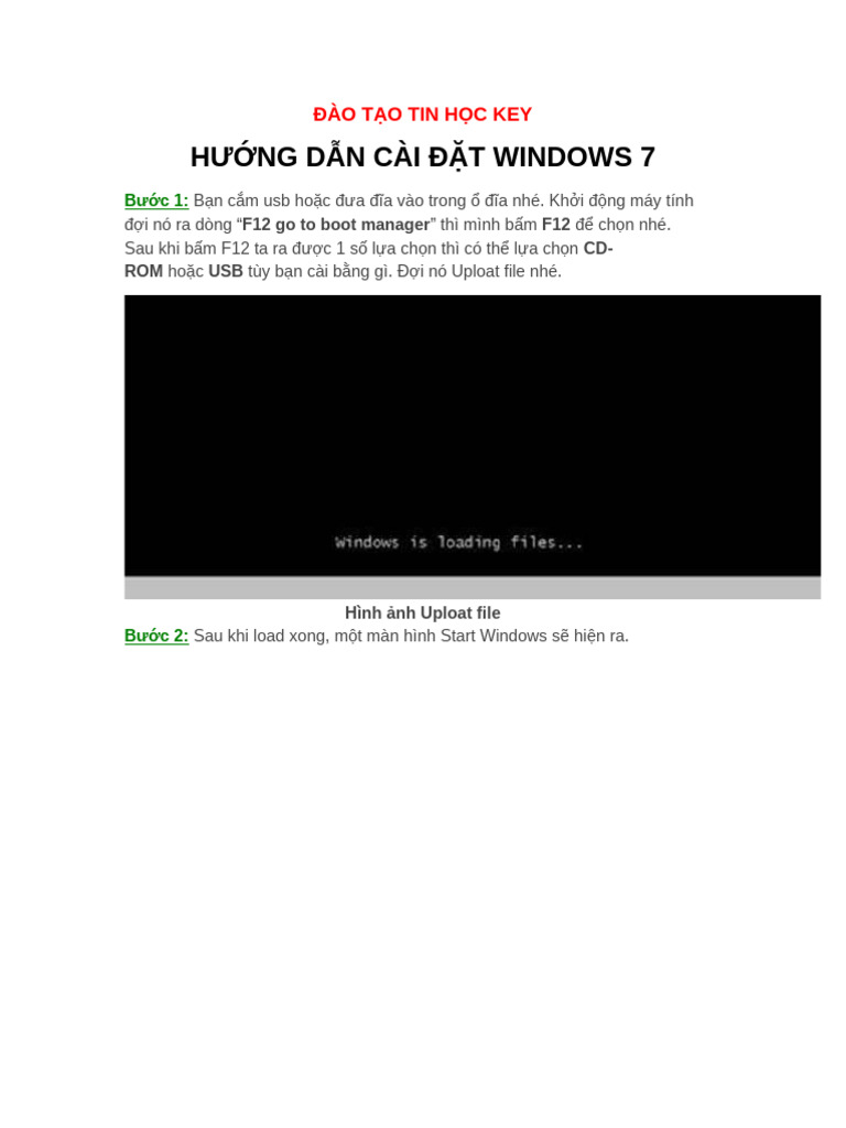 Huong Dan Cai Dat Win 7 | PDF