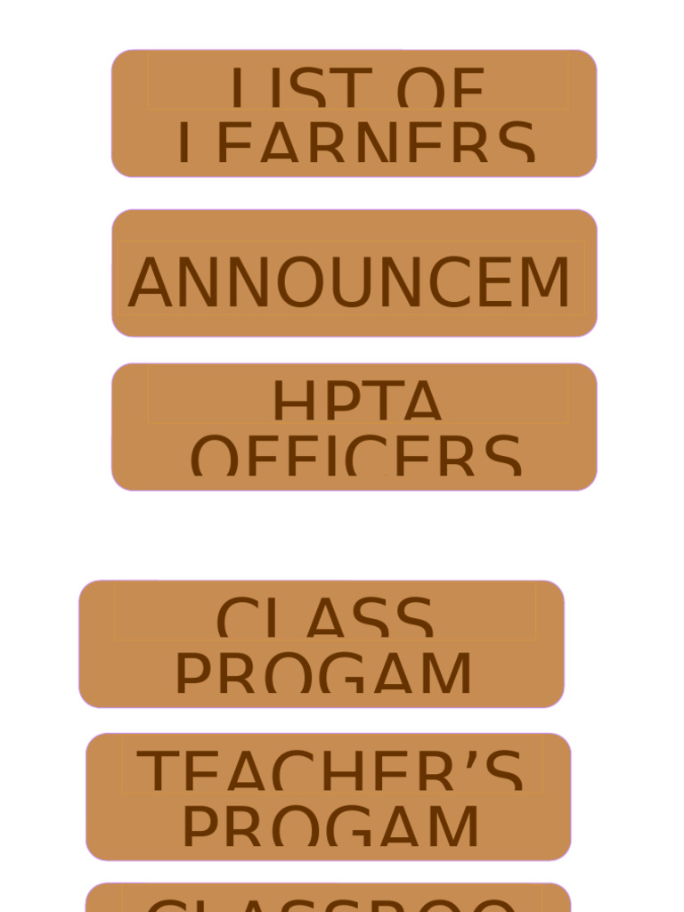 Subjects Name Tag | PDF