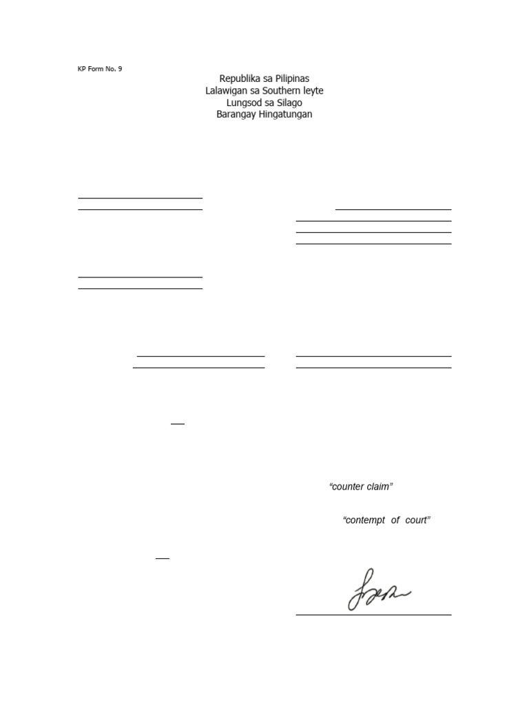 9 KP Form SUMMONS | PDF