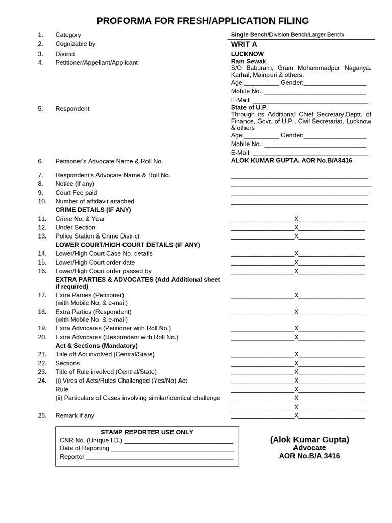 Proforma For Fresh & Application Filing | PDF | Chess Theory | Chess