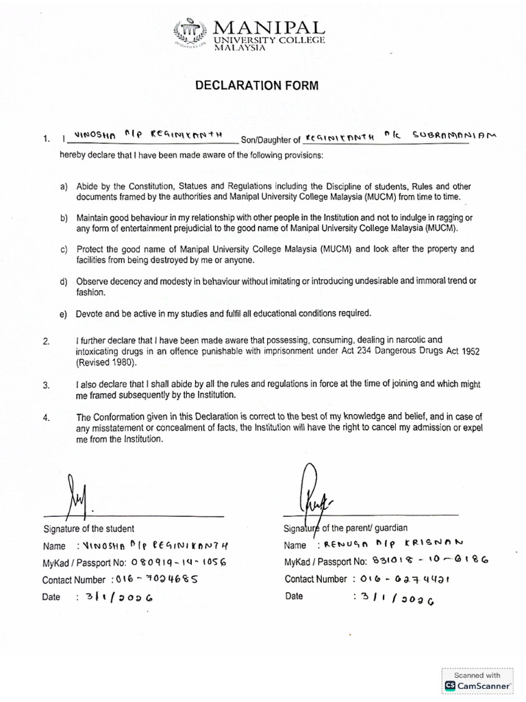 Declaration Form | PDF