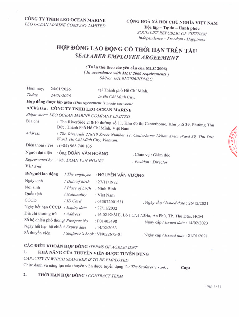 HDLD Nguyễn Văn Vượng | PDF