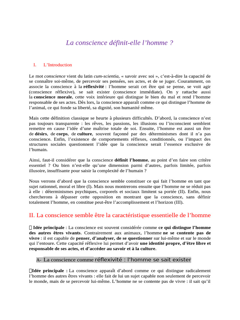 La Conscience | PDF | Conscience | Moralité