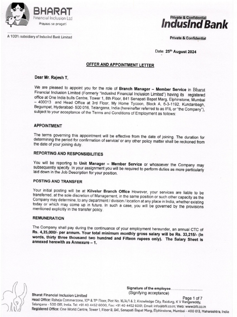 Offer Letter | PDF