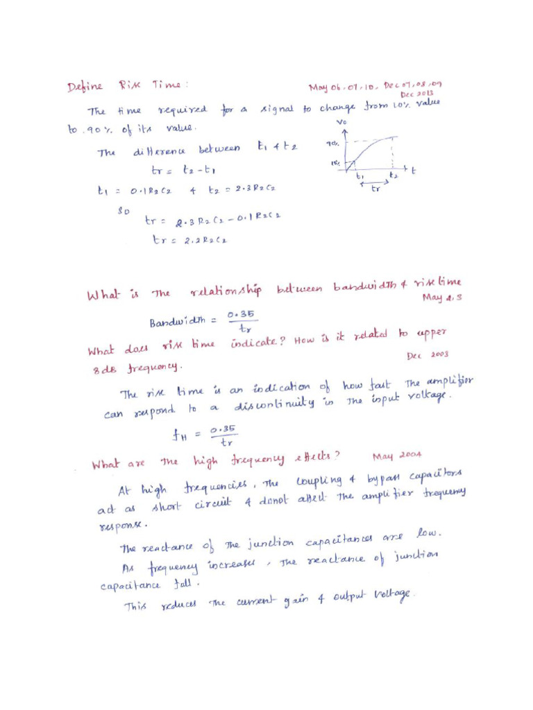 Rise Time (Unit IV) | PDF