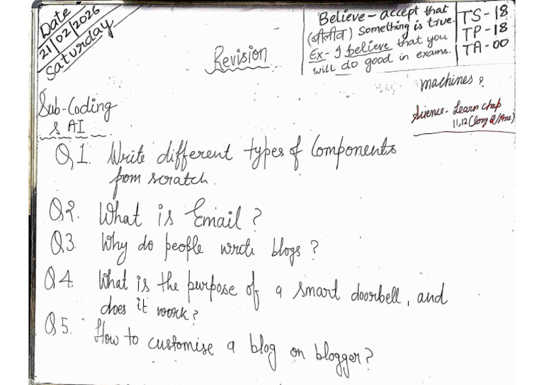 Class-4 Coding & AI Class Revision Work | PDF