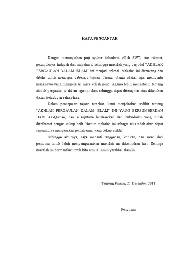 Akhlak Pergaulan Dalam Islam