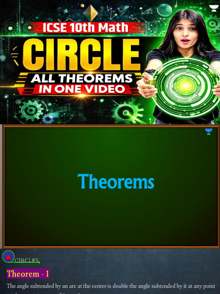Circle - Class 10 Icse All Theorems | PDF | Circle | Angle