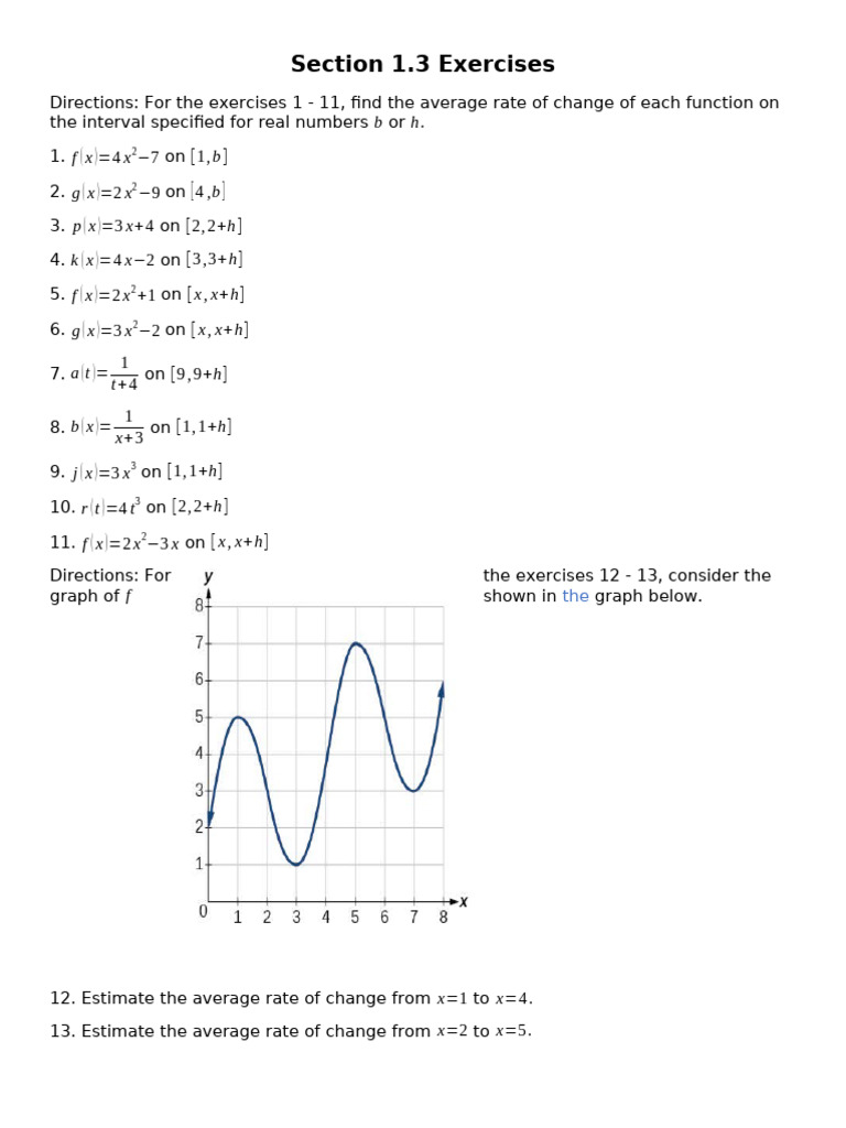 Section+1.3+Exercises | PDF