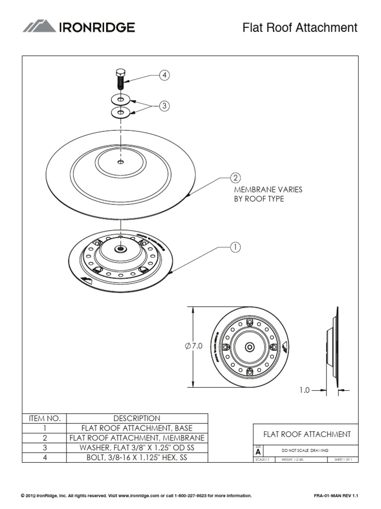 IronRidge Flat Roof Attachment Installation Manual | PDF | Screw ...