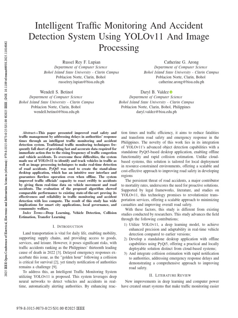 Intelligent Traffic Monitoring and Accident Detection System Using ...