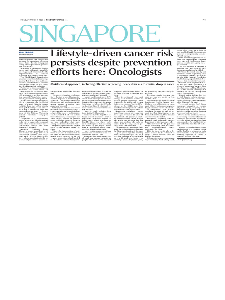 ST Lifestyle Driven Cancer Risk Persists Despite Prevention | PDF ...